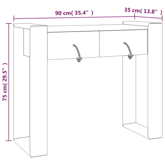 Wandtafel 90x35x75 cm massief teakhout MeubelReus