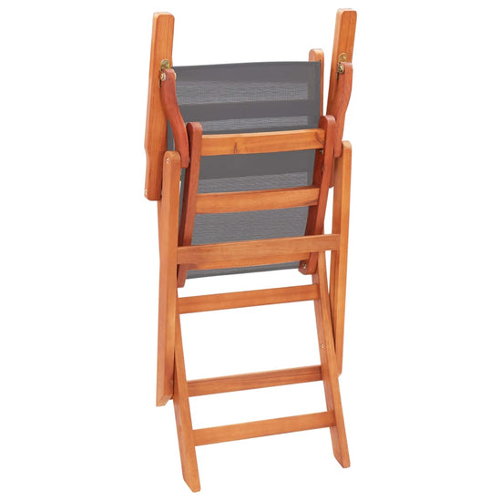 Tuinstoelen inklapbaar 4 st eucalyptushout en textileen grijs MeubelReus