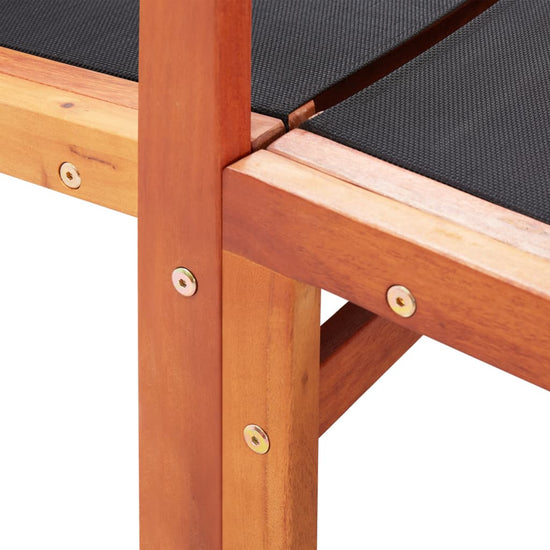 Tuinstoel met voetensteun massief eucalyptushout en textileen MeubelReus