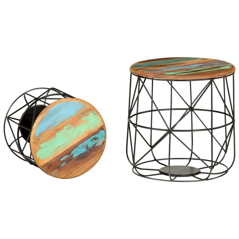 Salontafels 2 st massief gerecycled hout MeubelReus