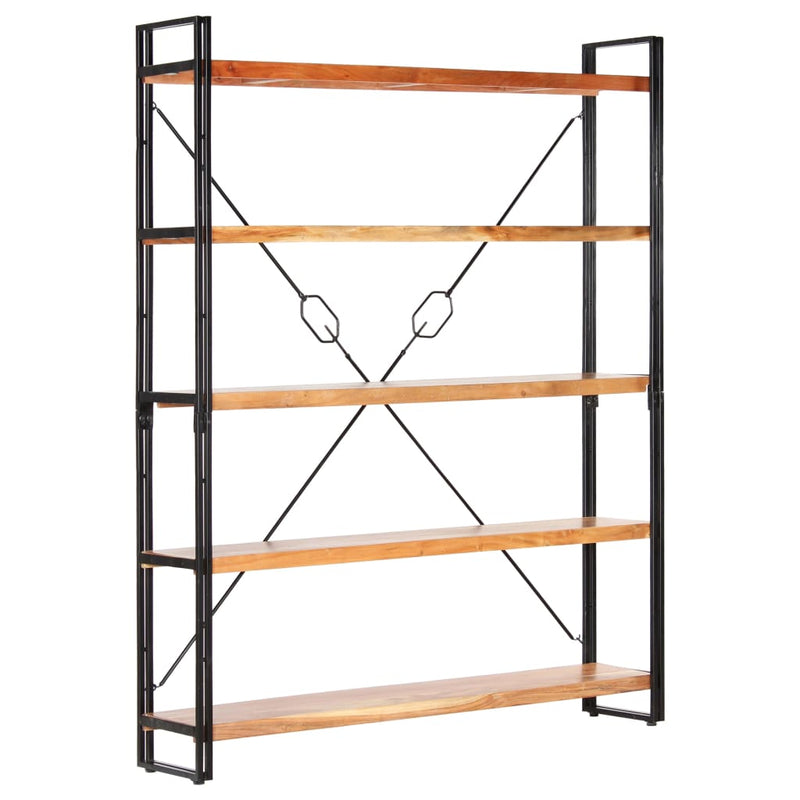 Boekenkast met 5 schappen 140x30x180 cm massief acaciahout MeubelReus