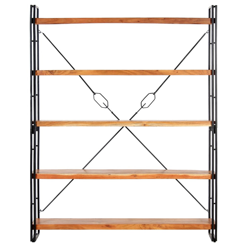 Boekenkast met 5 schappen 140x30x180 cm massief acaciahout MeubelReus