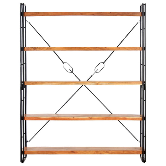 Boekenkast met 5 schappen 140x30x180 cm massief acaciahout MeubelReus