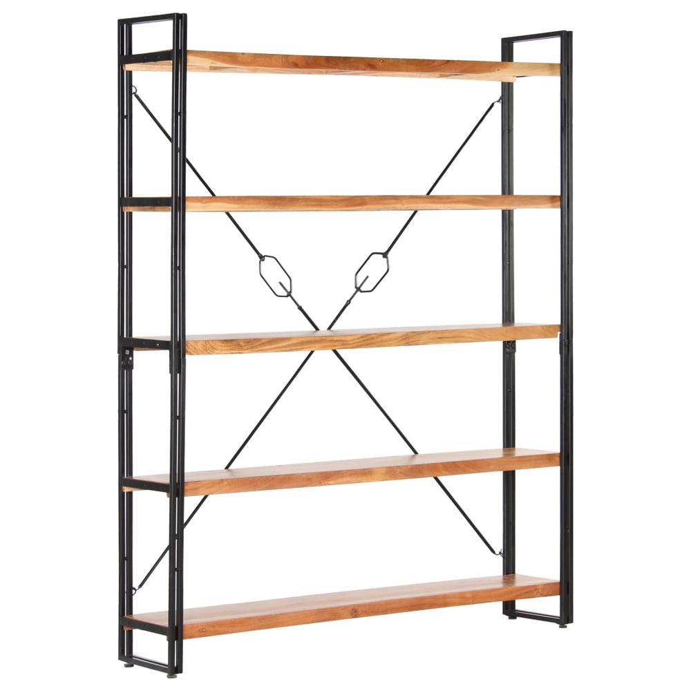 Boekenkast met 5 schappen 140x30x180 cm massief acaciahout MeubelReus