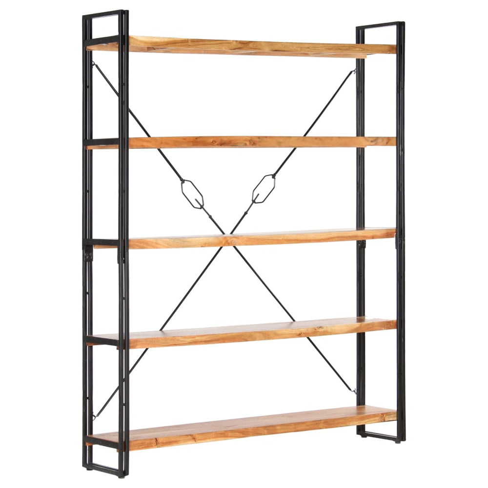 Boekenkast met 5 schappen 140x30x180 cm massief acaciahout MeubelReus