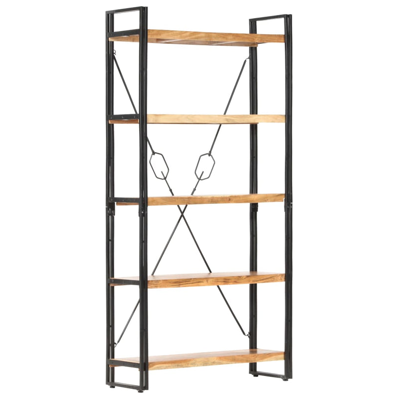 Boekenkast met 5 schappen 90x30x180 cm massief acaciahout MeubelReus