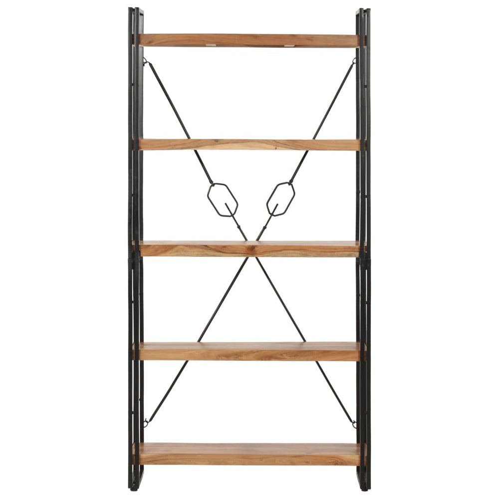 Boekenkast met 5 schappen 90x30x180 cm massief acaciahout MeubelReus