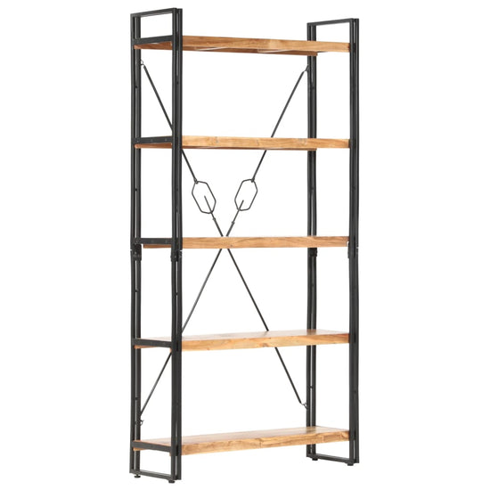 Boekenkast met 5 schappen 90x30x180 cm massief acaciahout MeubelReus