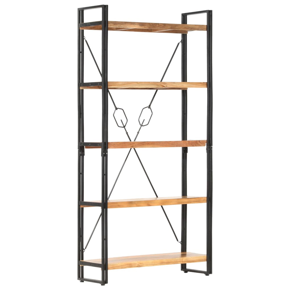 Boekenkast met 5 schappen 90x30x180 cm massief acaciahout MeubelReus