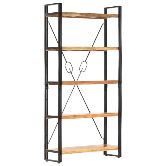 Boekenkast met 5 schappen 90x30x180 cm massief acaciahout MeubelReus