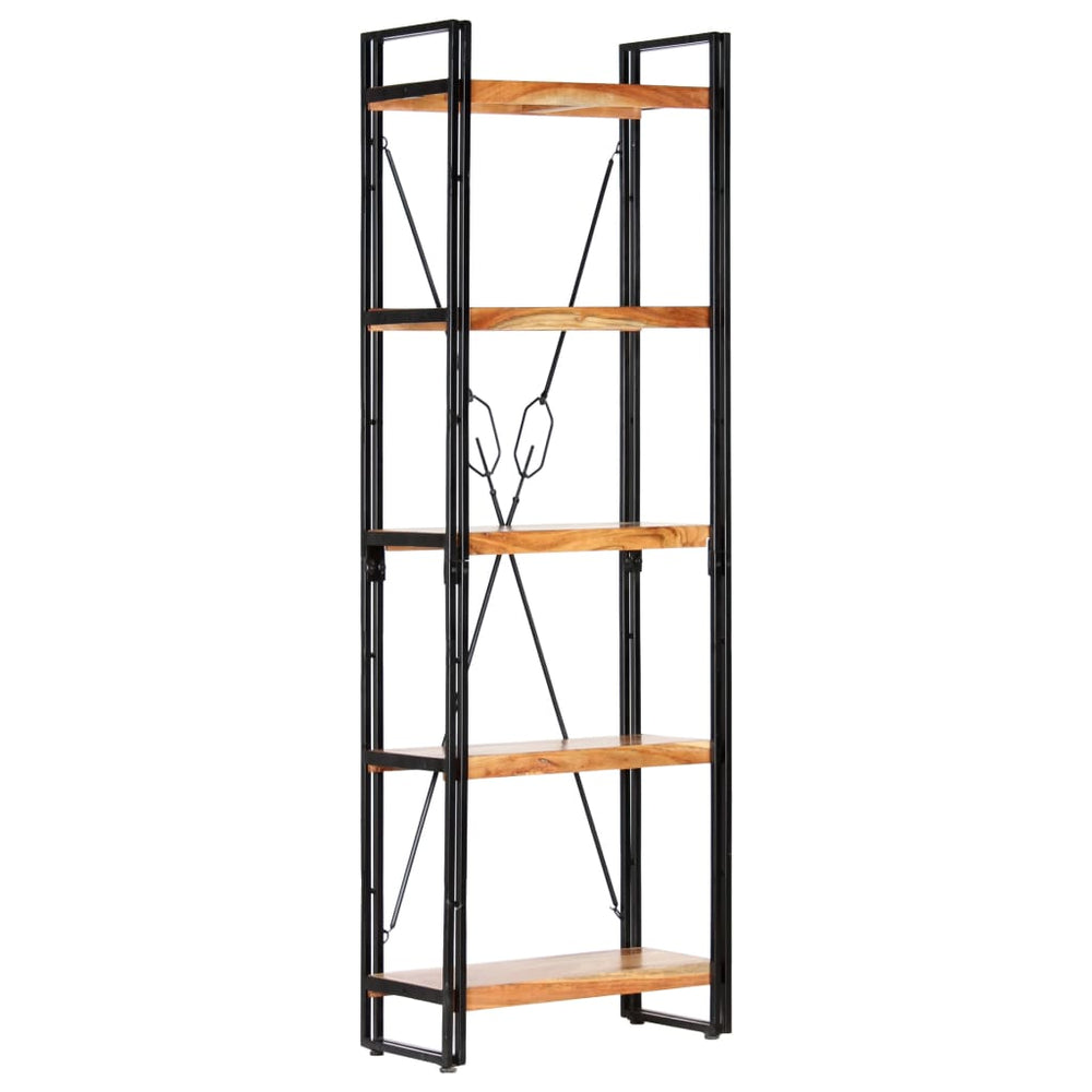 Boekenkast met 5 schappen 60x30x180 cm massief acaciahout MeubelReus