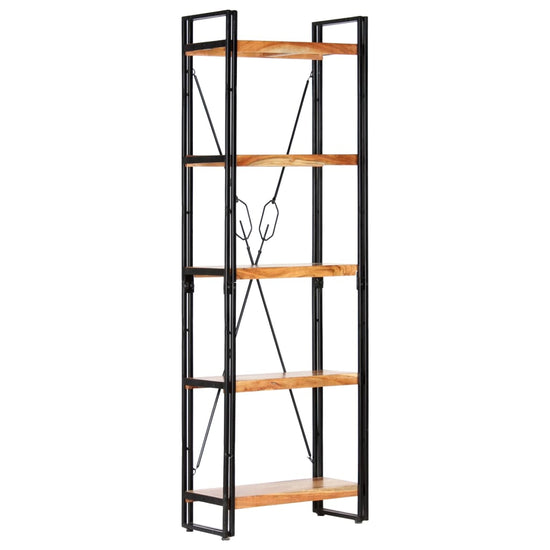Boekenkast met 5 schappen 60x30x180 cm massief acaciahout MeubelReus