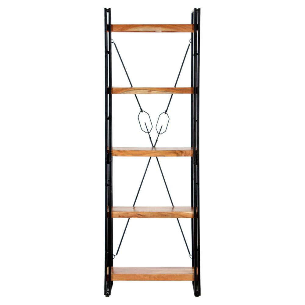 Boekenkast met 5 schappen 60x30x180 cm massief acaciahout MeubelReus