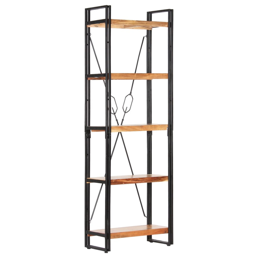 Boekenkast met 5 schappen 60x30x180 cm massief acaciahout MeubelReus