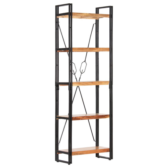 Boekenkast met 5 schappen 60x30x180 cm massief acaciahout MeubelReus