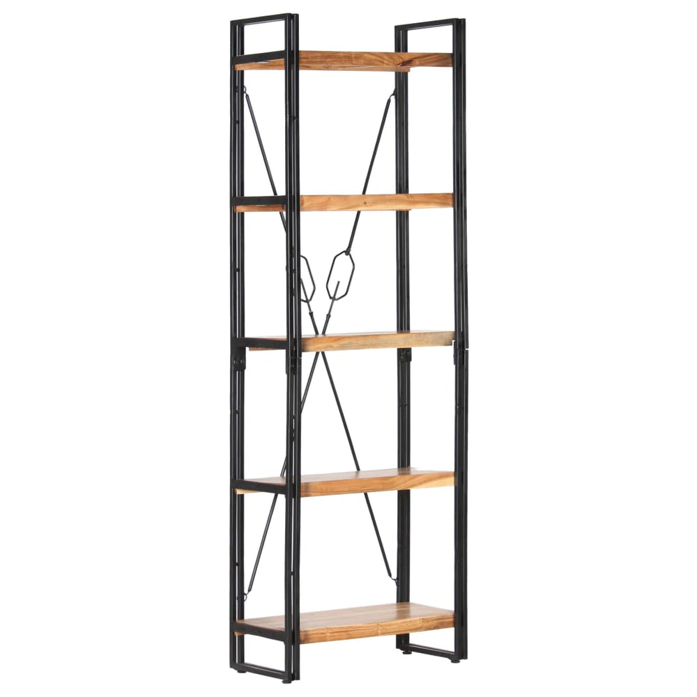 Boekenkast met 5 schappen 60x30x180 cm massief acaciahout MeubelReus