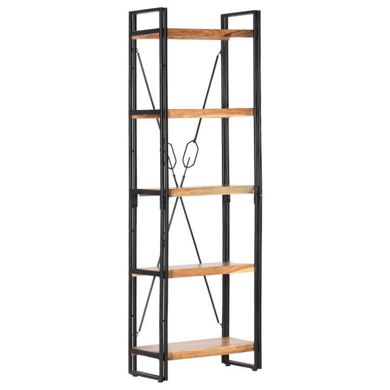 Boekenkast met 5 schappen 60x30x180 cm massief acaciahout MeubelReus