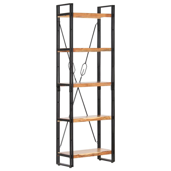 Boekenkast met 5 schappen 60x30x180 cm massief acaciahout MeubelReus