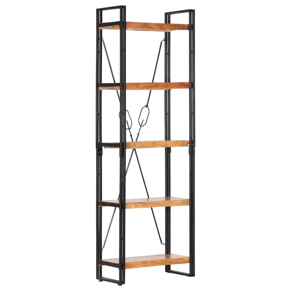 Boekenkast met 5 schappen 60x30x180 cm massief acaciahout MeubelReus