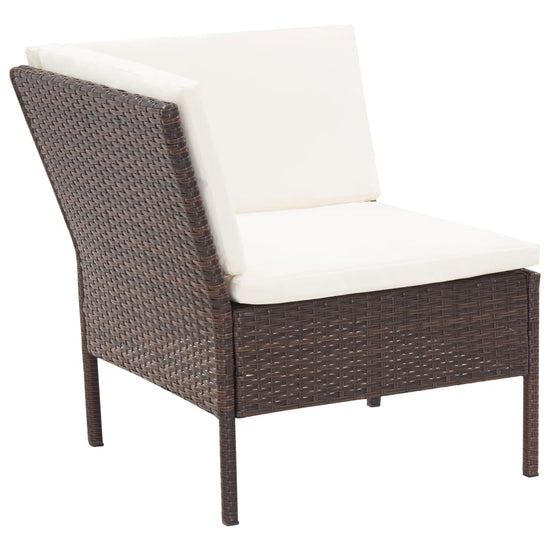 6-delige Loungeset met kussens poly rattan bruin MeubelReus
