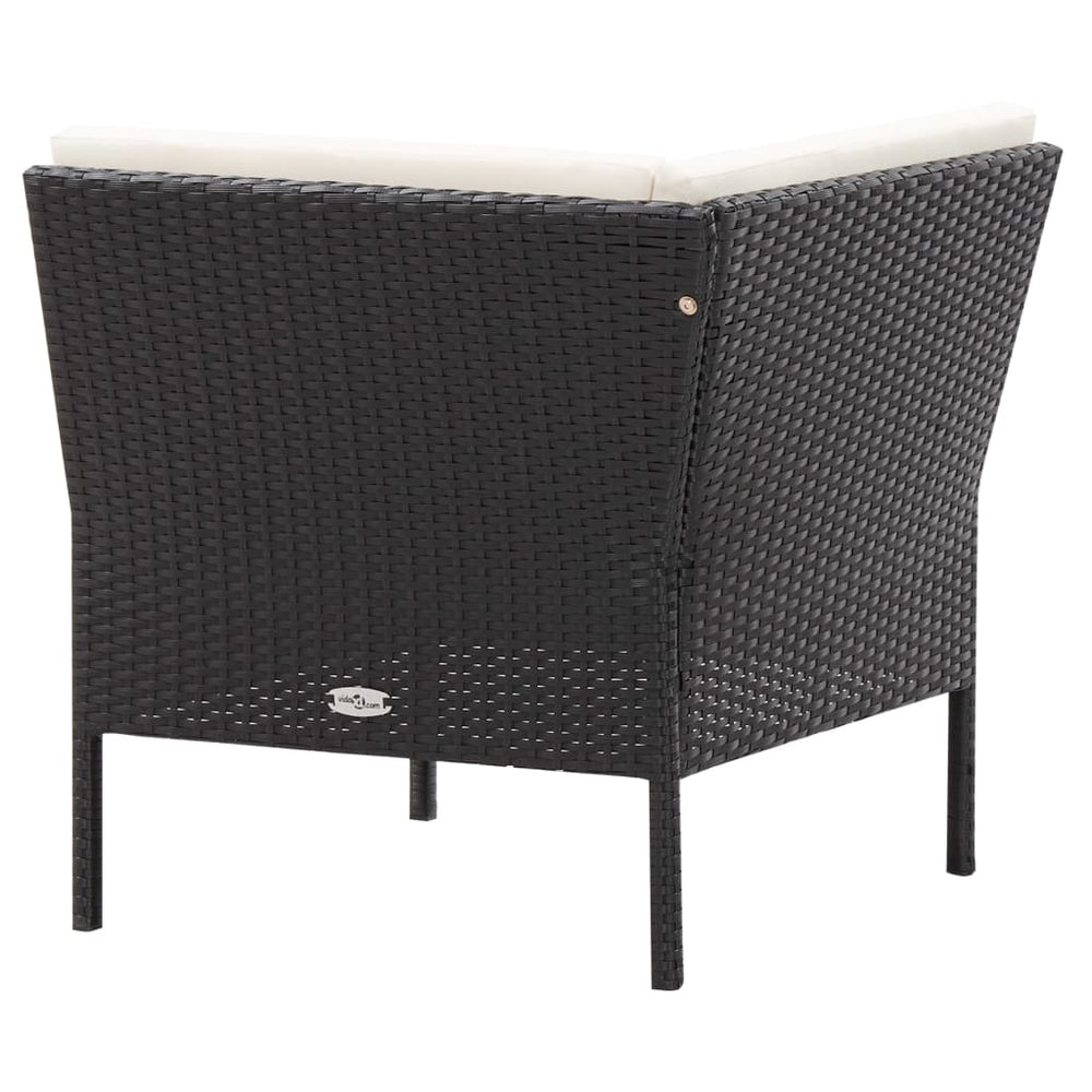 6-delige Loungeset met kussens poly rattan zwart MeubelReus