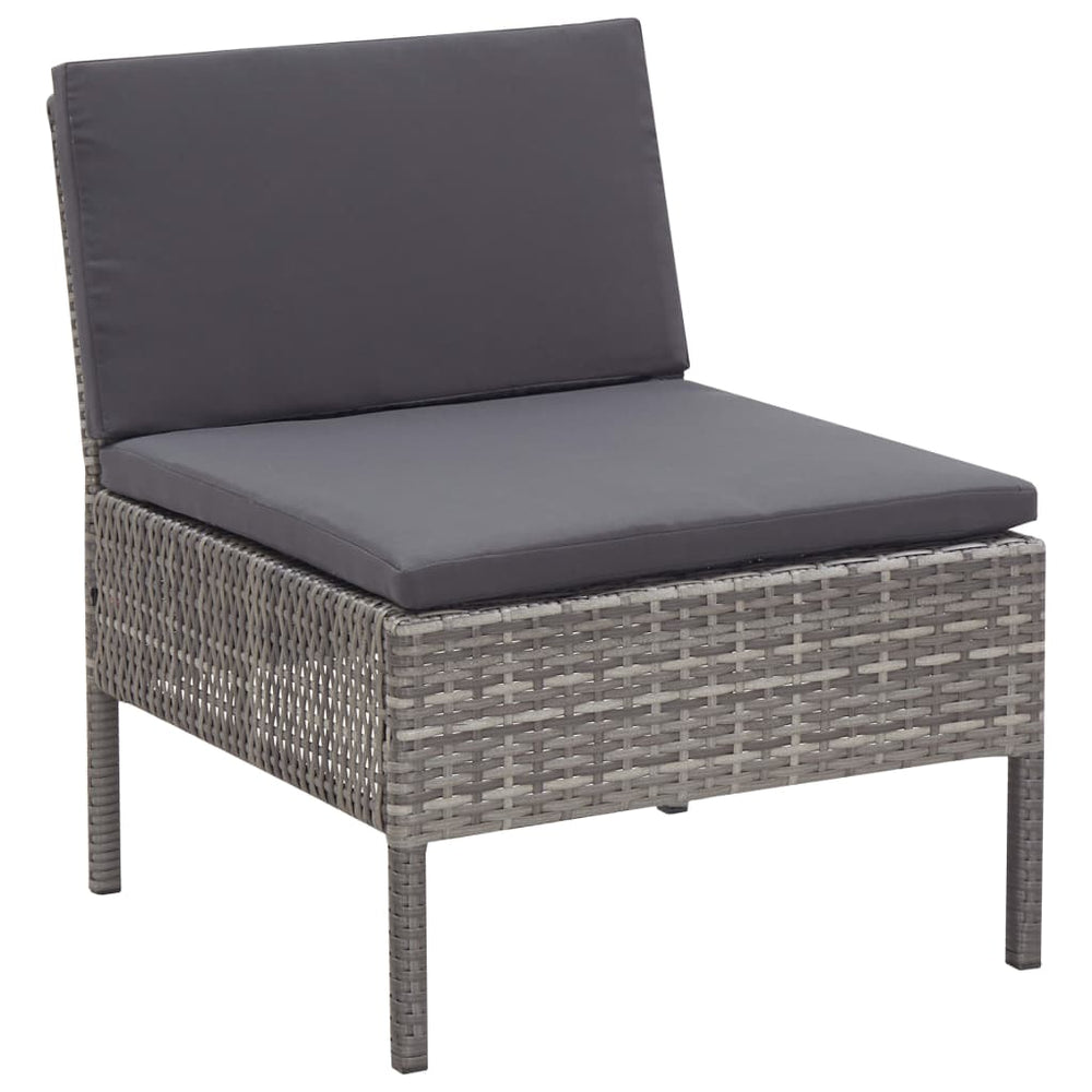 6-delige Loungeset met kussens poly rattan grijs MeubelReus