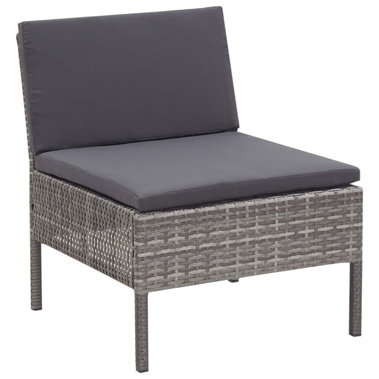 6-delige Loungeset met kussens poly rattan grijs MeubelReus