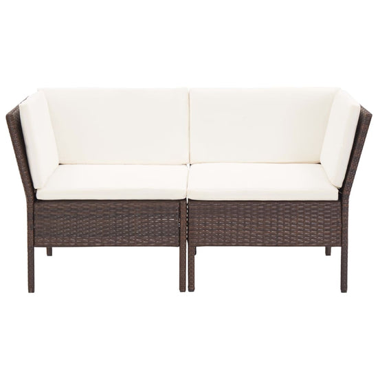 6-delige Loungeset met kussens poly rattan bruin MeubelReus
