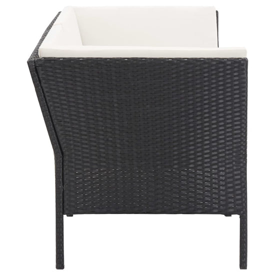 6-delige Loungeset met kussens poly rattan zwart MeubelReus