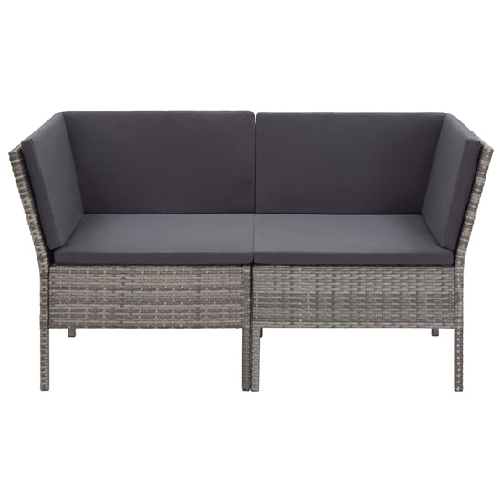 6-delige Loungeset met kussens poly rattan grijs MeubelReus