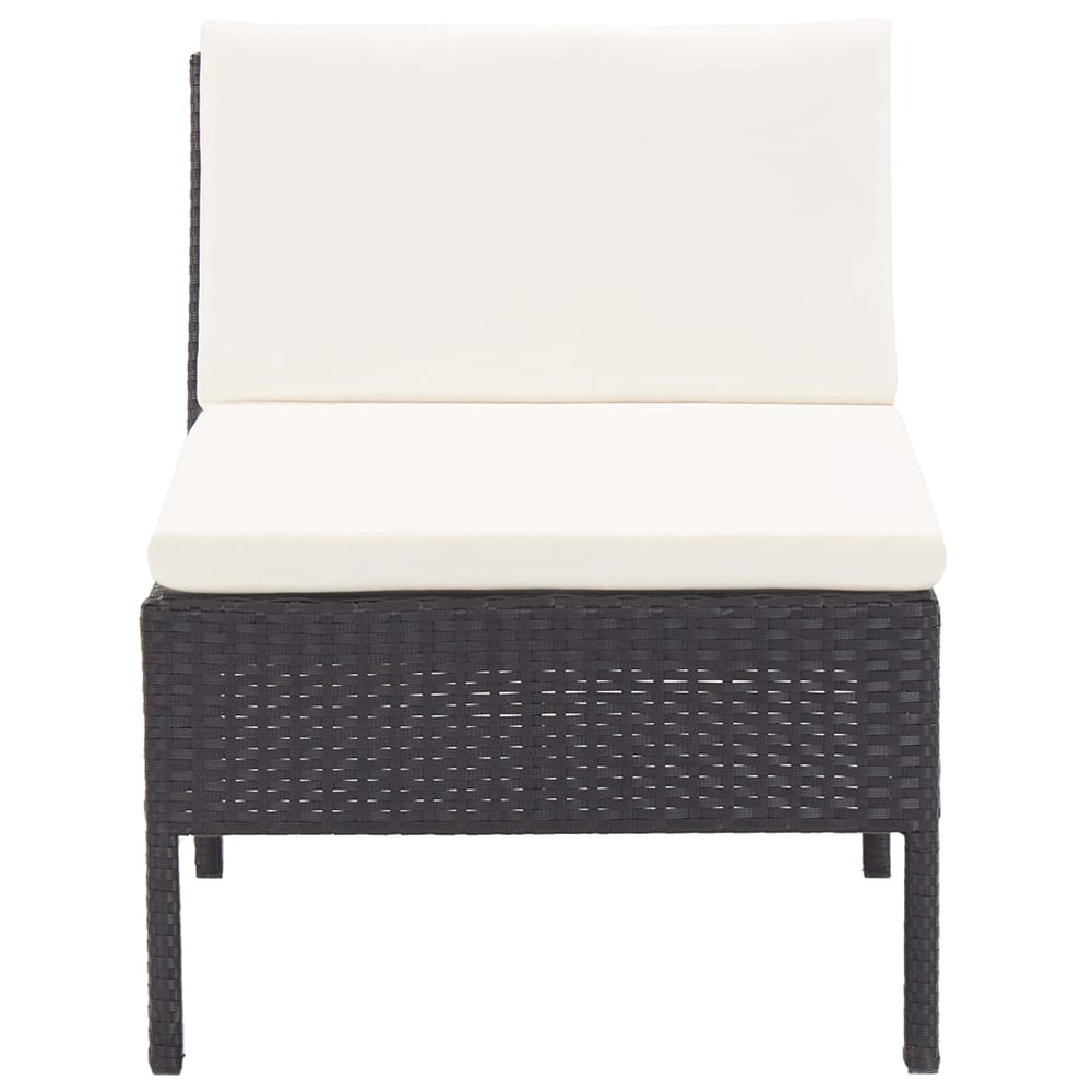 6-delige Loungeset met kussens poly rattan zwart MeubelReus