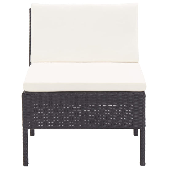 6-delige Loungeset met kussens poly rattan zwart MeubelReus