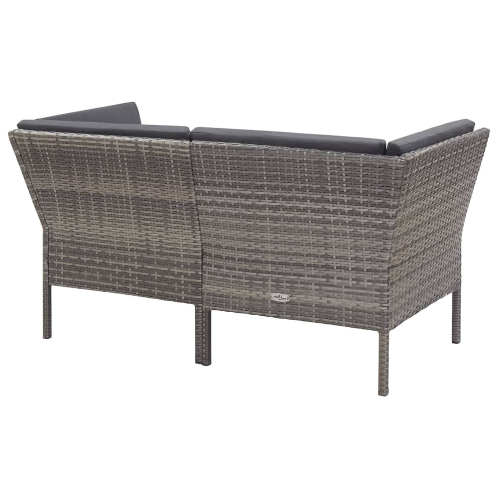 6-delige Loungeset met kussens poly rattan grijs MeubelReus