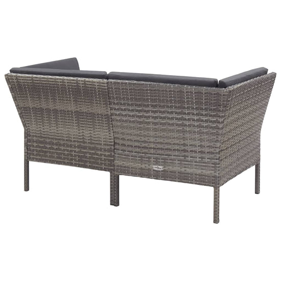 6-delige Loungeset met kussens poly rattan grijs MeubelReus