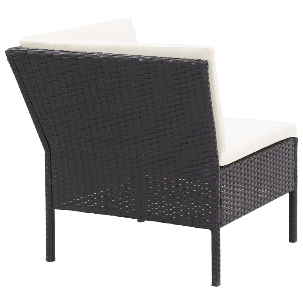 8-delige Loungeset met kussens poly rattan zwart MeubelReus