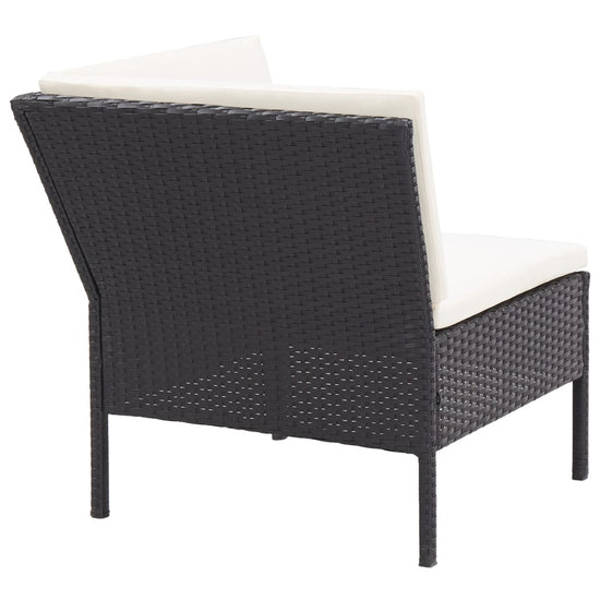 8-delige Loungeset met kussens poly rattan zwart MeubelReus