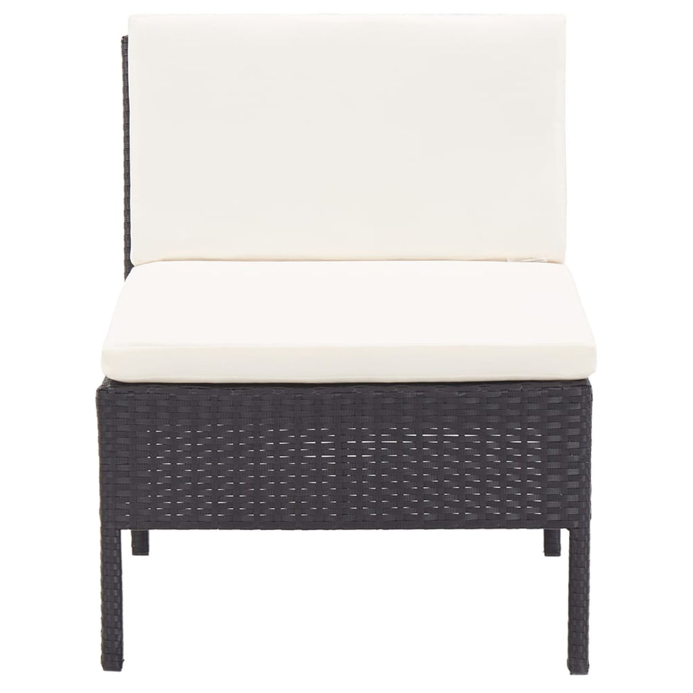 8-delige Loungeset met kussens poly rattan zwart MeubelReus