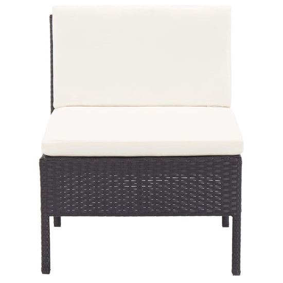 8-delige Loungeset met kussens poly rattan zwart MeubelReus