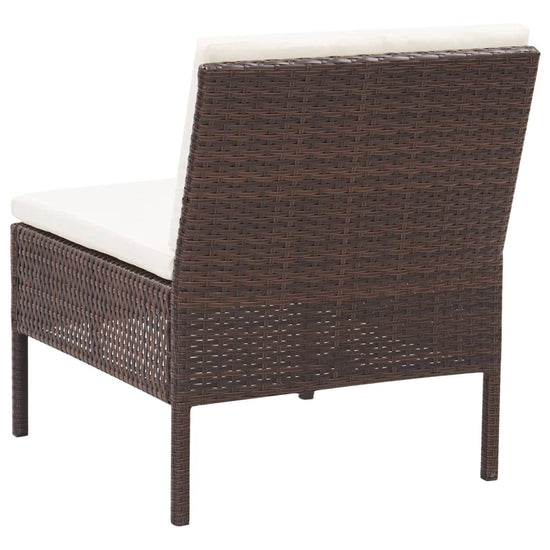 3-delige Loungeset met kussens poly rattan bruin MeubelReus
