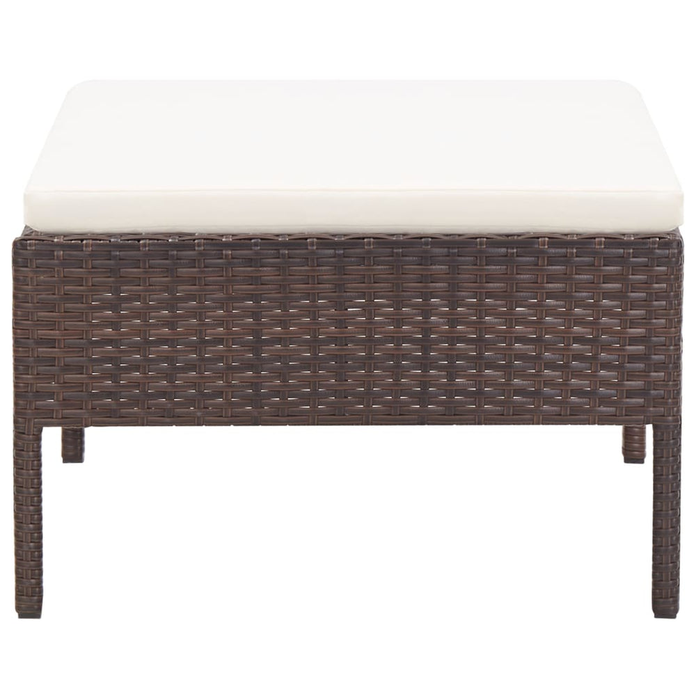 3-delige Loungeset met kussens poly rattan bruin MeubelReus