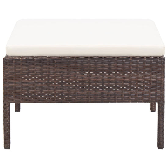 3-delige Loungeset met kussens poly rattan bruin MeubelReus