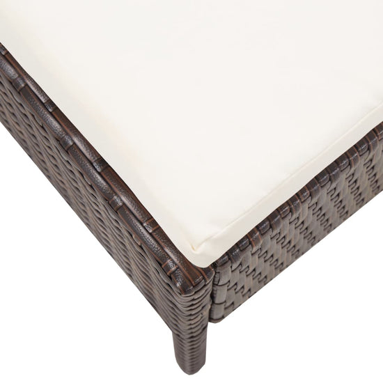3-delige Loungeset met kussens poly rattan bruin MeubelReus