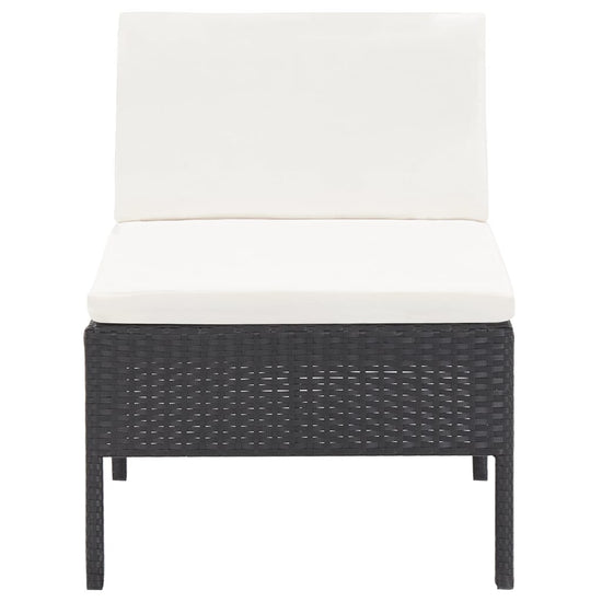 3-delige Loungeset met kussens poly rattan zwart MeubelReus