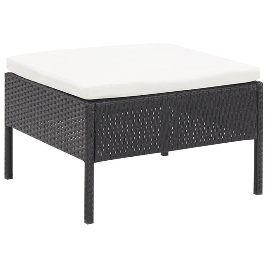3-delige Loungeset met kussens poly rattan zwart MeubelReus