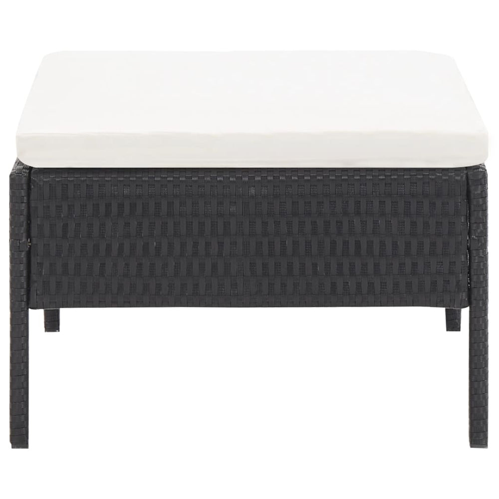 3-delige Loungeset met kussens poly rattan zwart MeubelReus