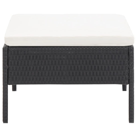 3-delige Loungeset met kussens poly rattan zwart MeubelReus