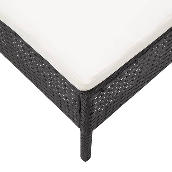 3-delige Loungeset met kussens poly rattan zwart MeubelReus