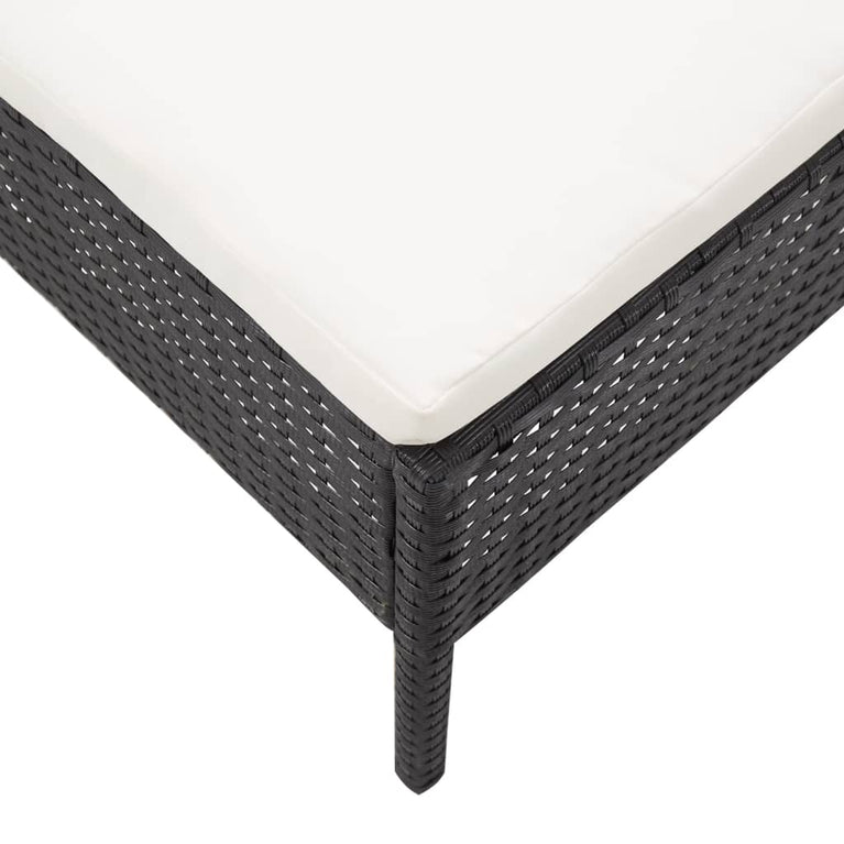 3-delige Loungeset met kussens poly rattan zwart MeubelReus
