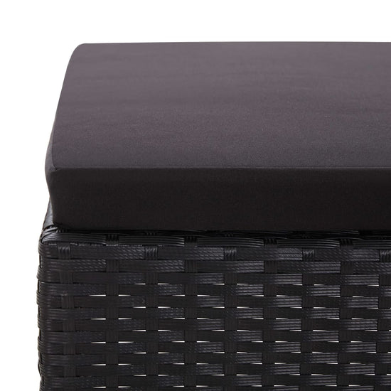 3-delige Loungeset met kussens poly rattan zwart MeubelReus