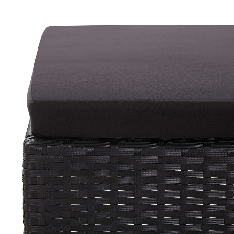 3-delige Loungeset met kussens poly rattan zwart MeubelReus